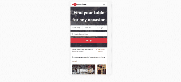 OpenTable,Inc. - Mobile 1