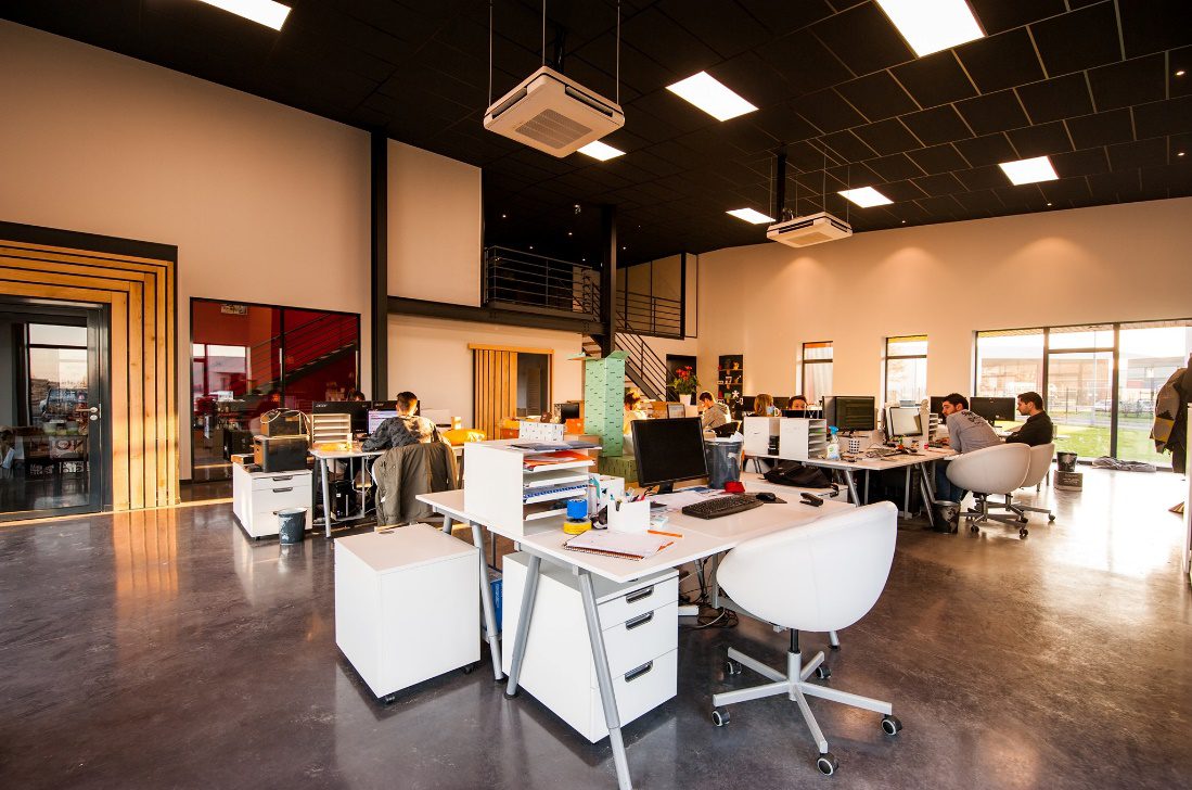 a team of small business staff working in the office