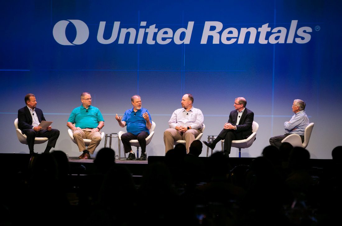 United Rentals leadership team on stage at conference