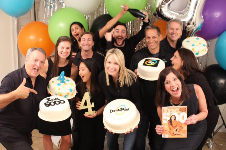DentalPost team celebrate for Inc 5000 achievement