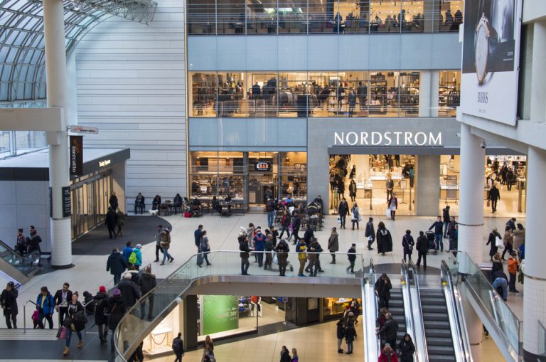 A large Nordstrom store with three levels