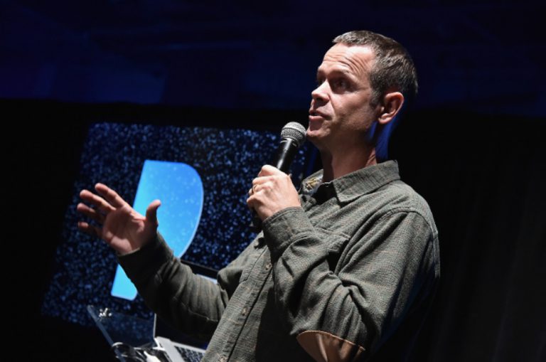 Pandora founder Tim Westergren speak in a tech conference