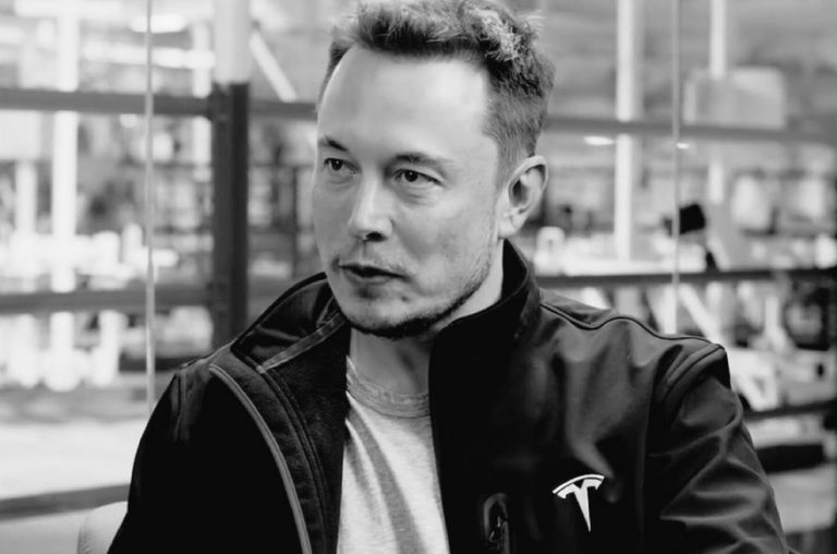 Elon Musk at his factory