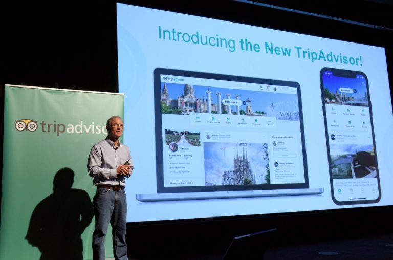 Stephen Kaufer present the new tripAdvisor website and app