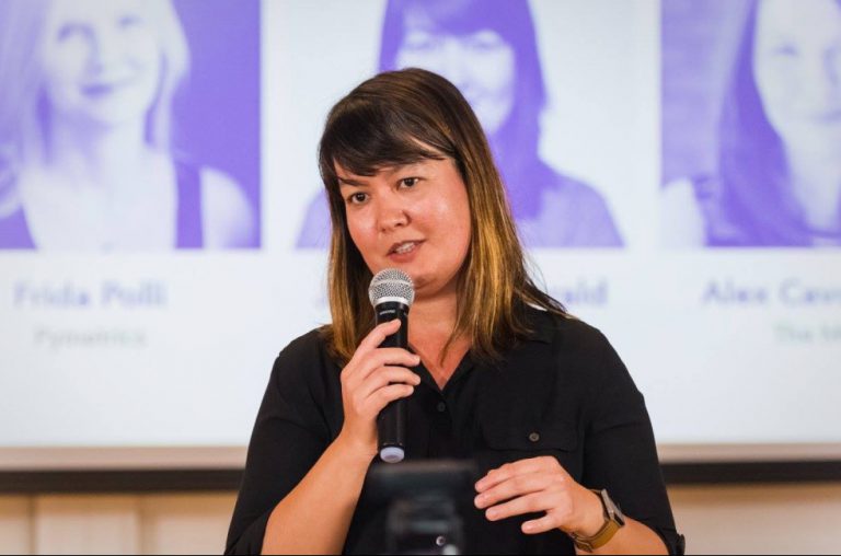 PolicyGenius founder and CEO share story at a women tech meetup
