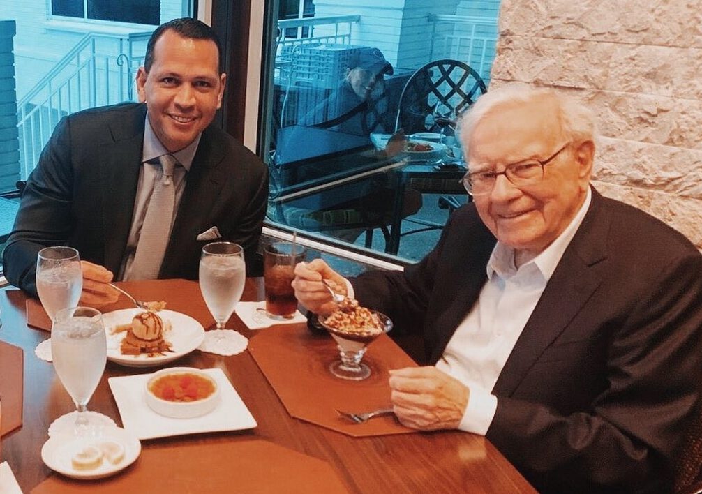 Alex Rodriguez in a lunch meeting with Warren buffet