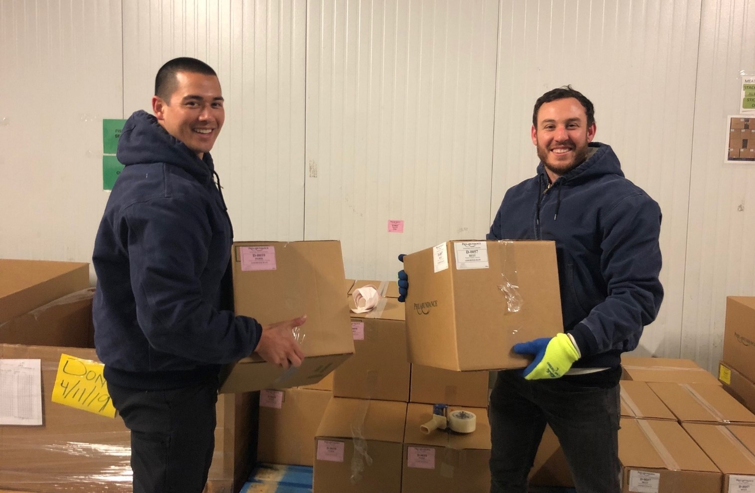Flexport team carry freight the warehouse