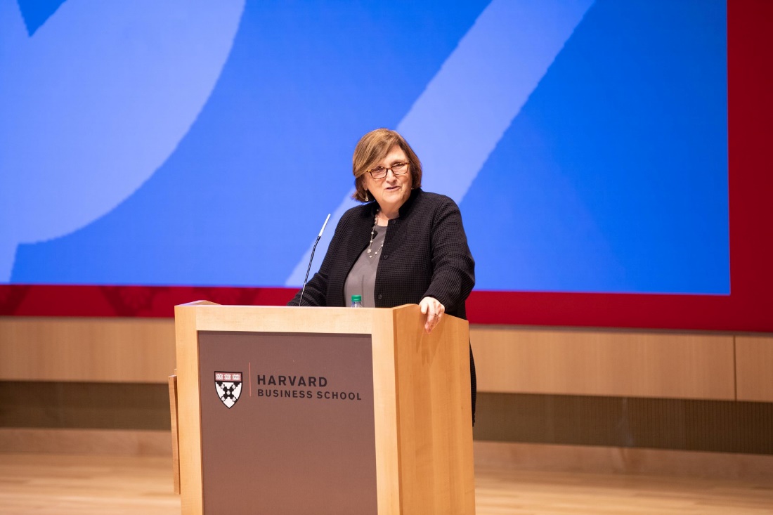 Harvard Business School faculty speak in graduation ceremony