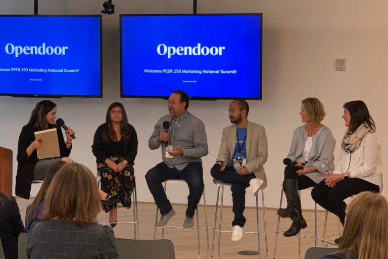 Opendoor staff collaborate with tech professionals at a meetup event