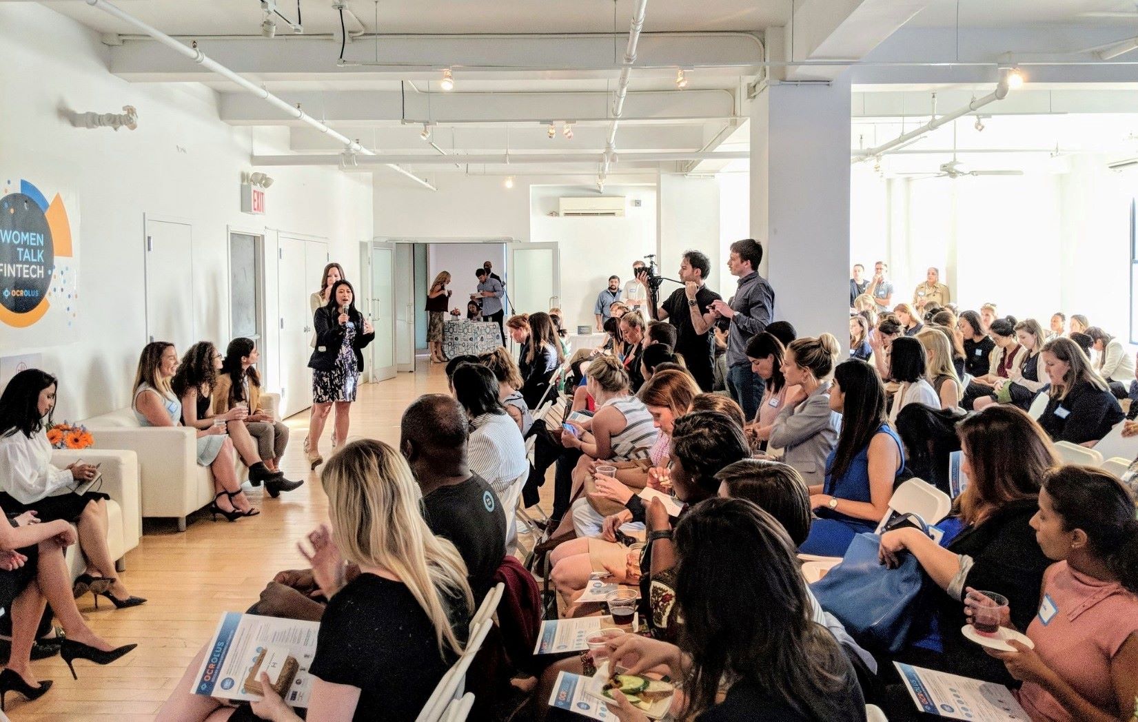 Ocrolus team collaborate at a meetup event in New York