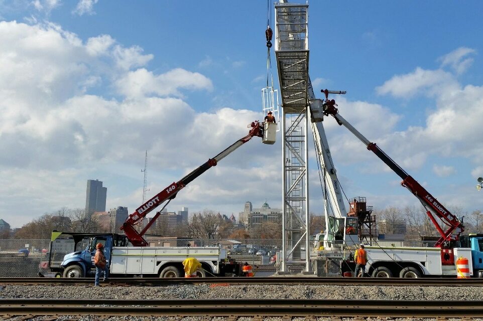 Ducci Electric staff assemble power station