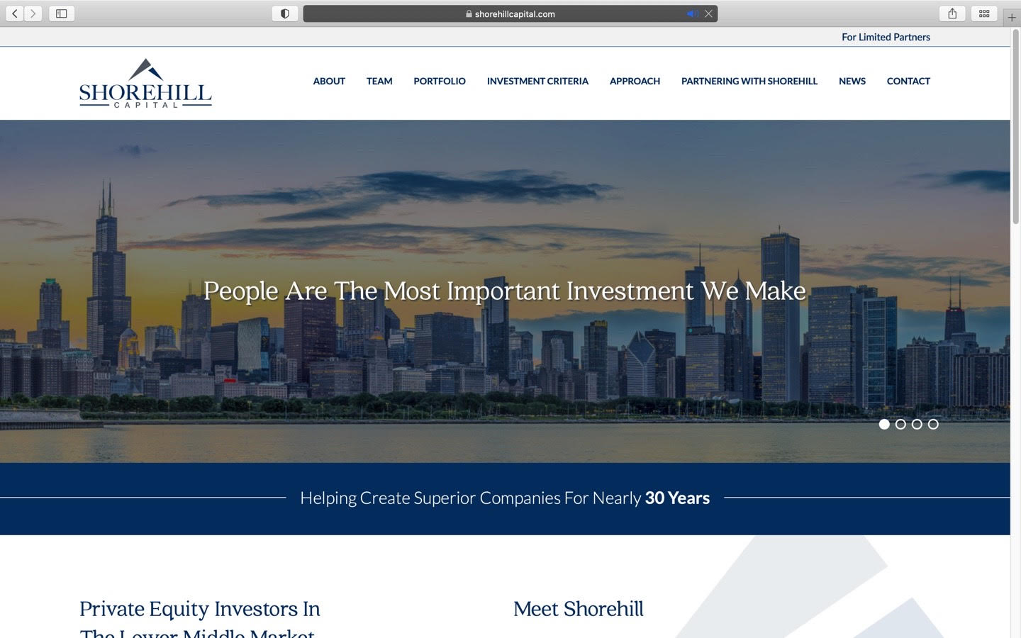 Shorehill Capital website homepage