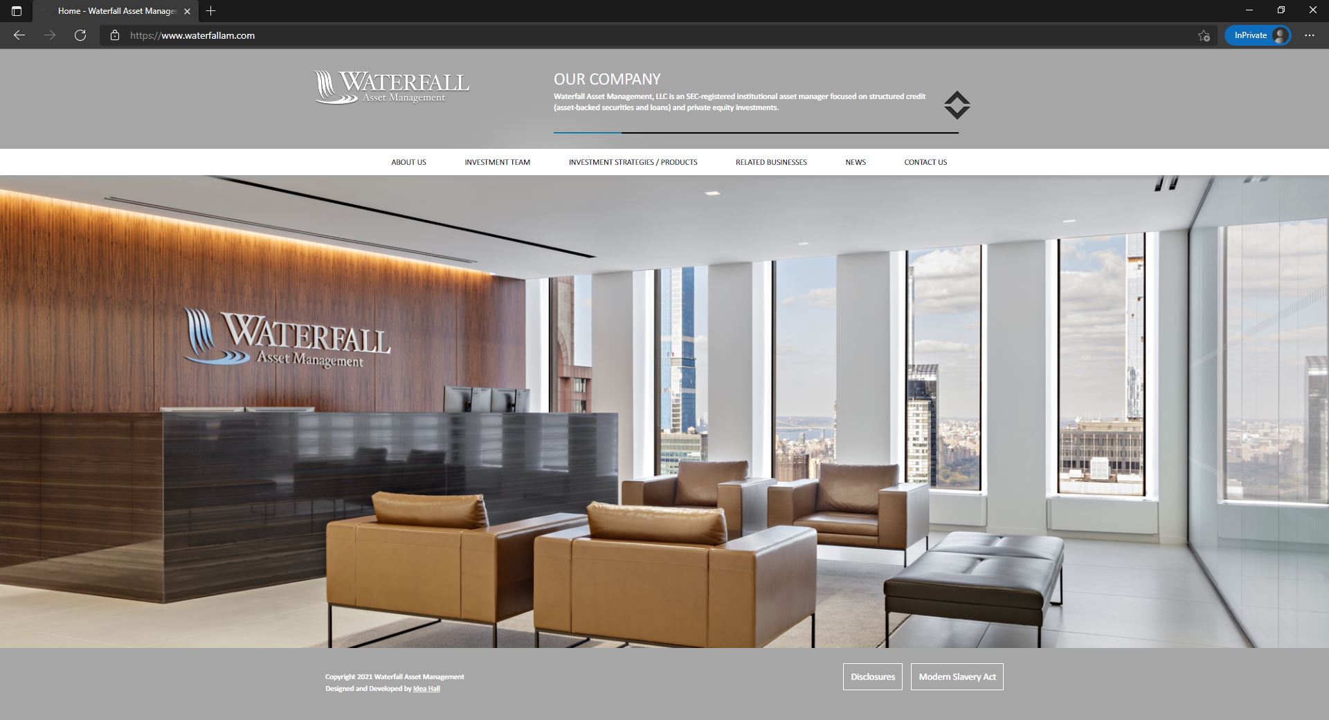 Waterfall Asset Management website homepage
