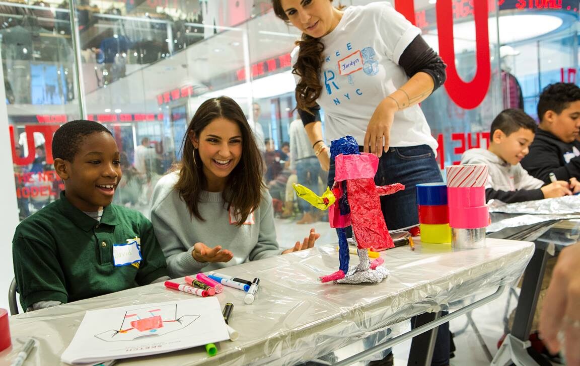 Uniqlo staff collaborate with kids on art