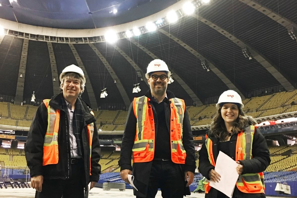 WSP engineers and project manager collaborate at the stadium renovation