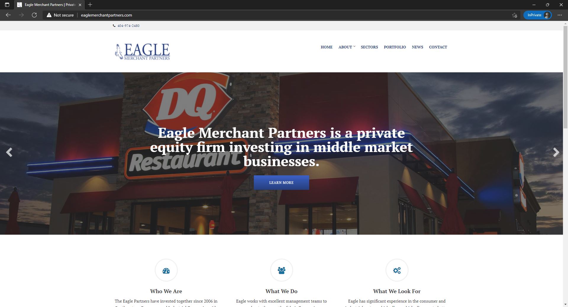 Eagle Merchant Partners website homepage