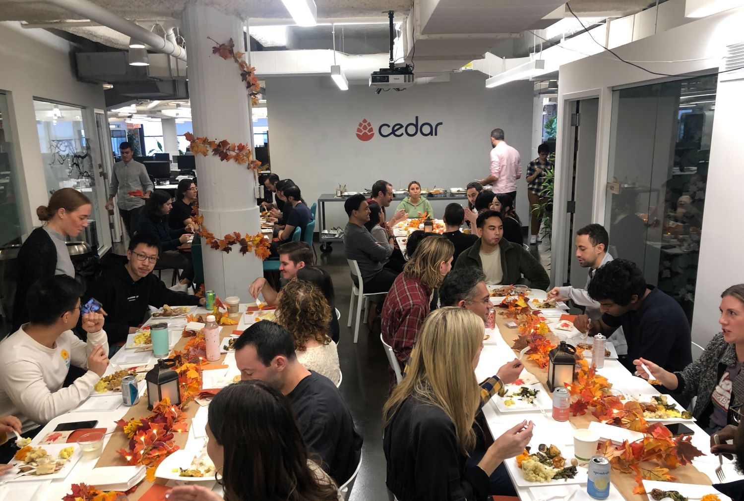 Cedar staff celebrate in Thanksgiving holiday party