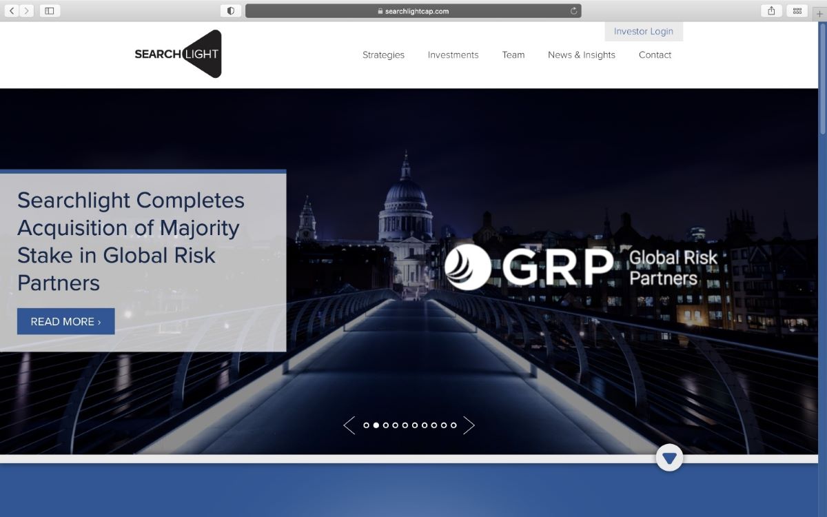 Searchlight Capital Partners website homepage