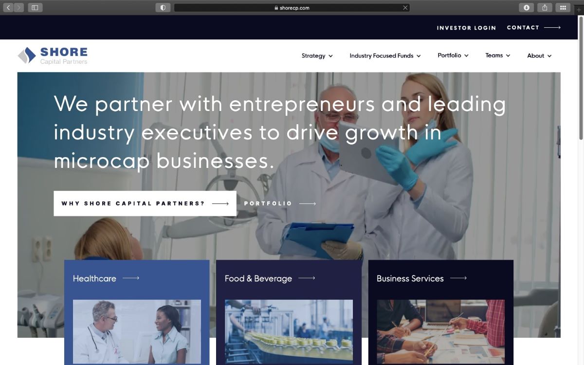 Shore Capital Partners website homepage