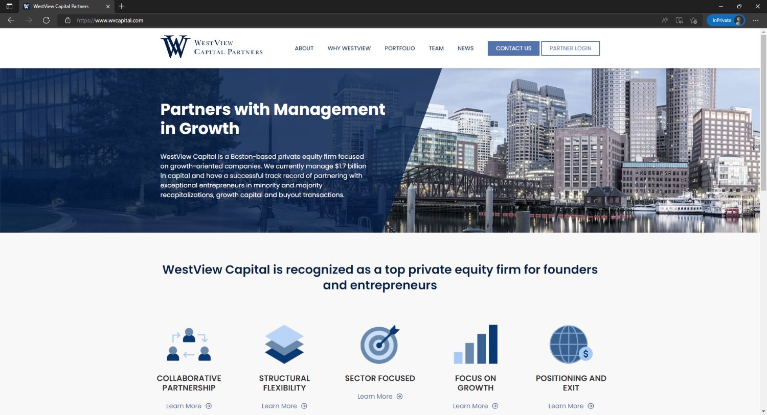 Westview Capital website homepage