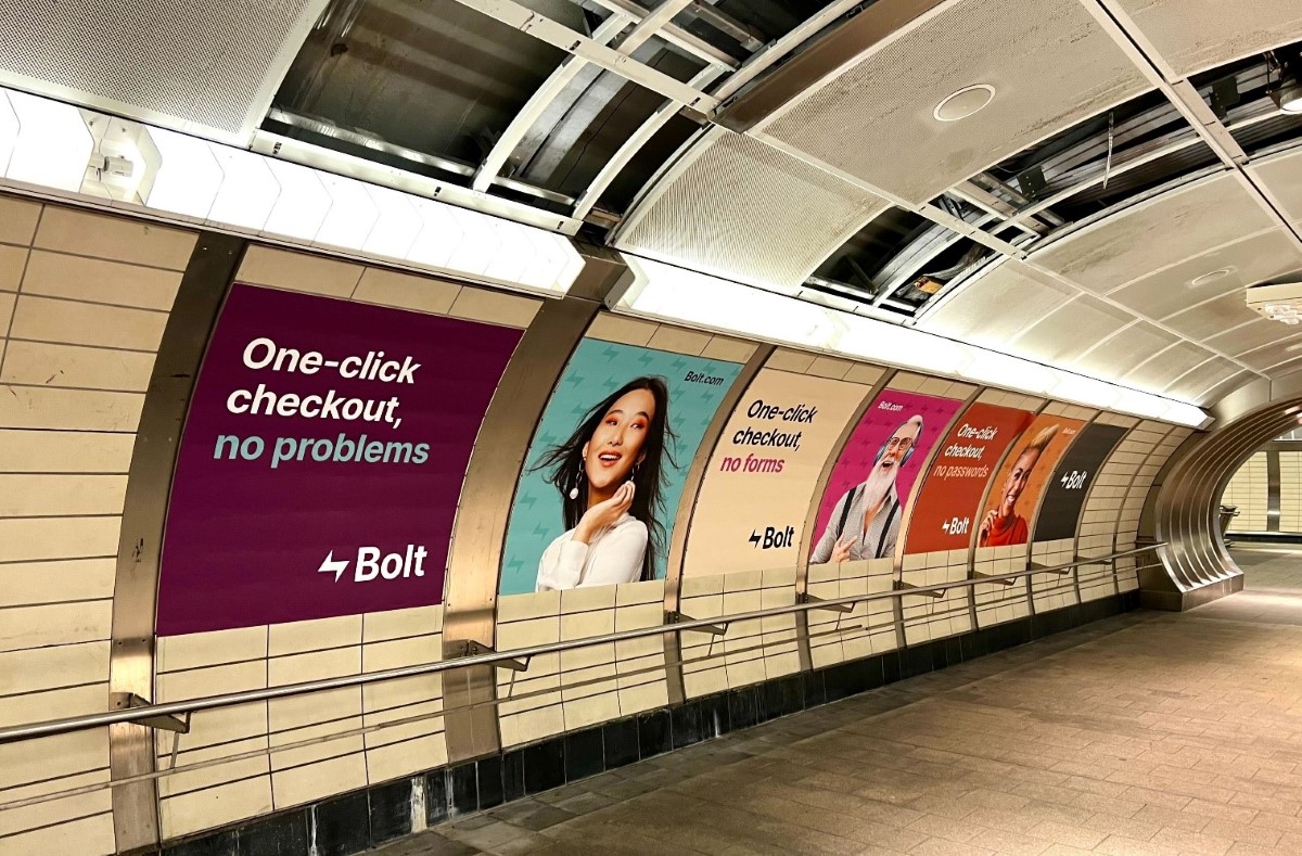 Bolt banner at an airport