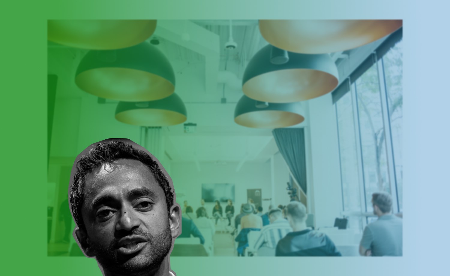 Chamath Palihapitiya speaks with audience at a meetup event