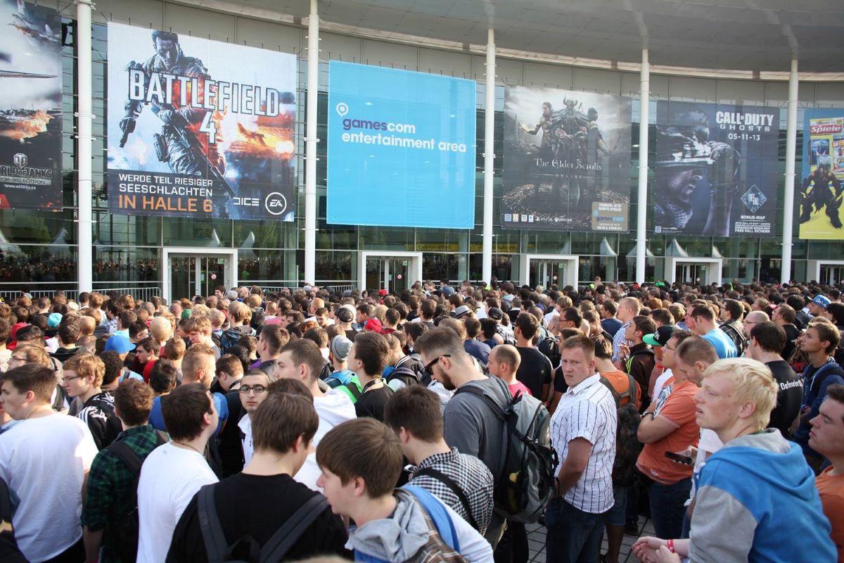 young people wait outside for the game competition