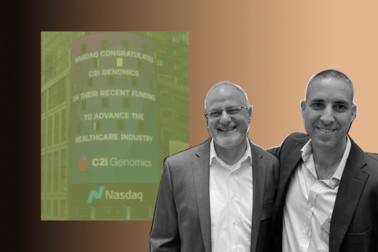 C2i Genomics co-founders at the NASDAQ