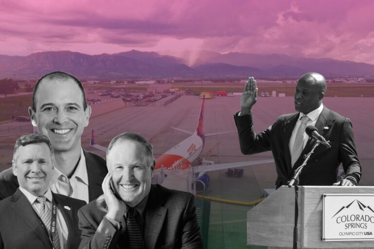 COS Airport Director, Colorado Springs Mayor and Nunn Construction leaders