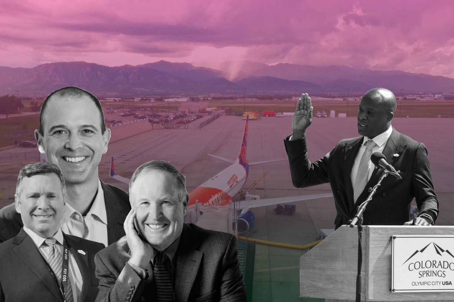 COS Airport Director, Colorado Springs Mayor and Nunn Construction leaders