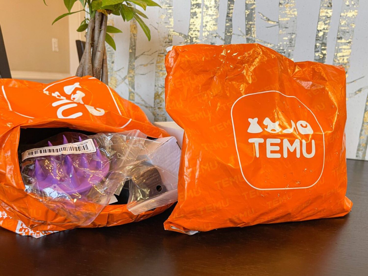 Temu plastic bags and goods