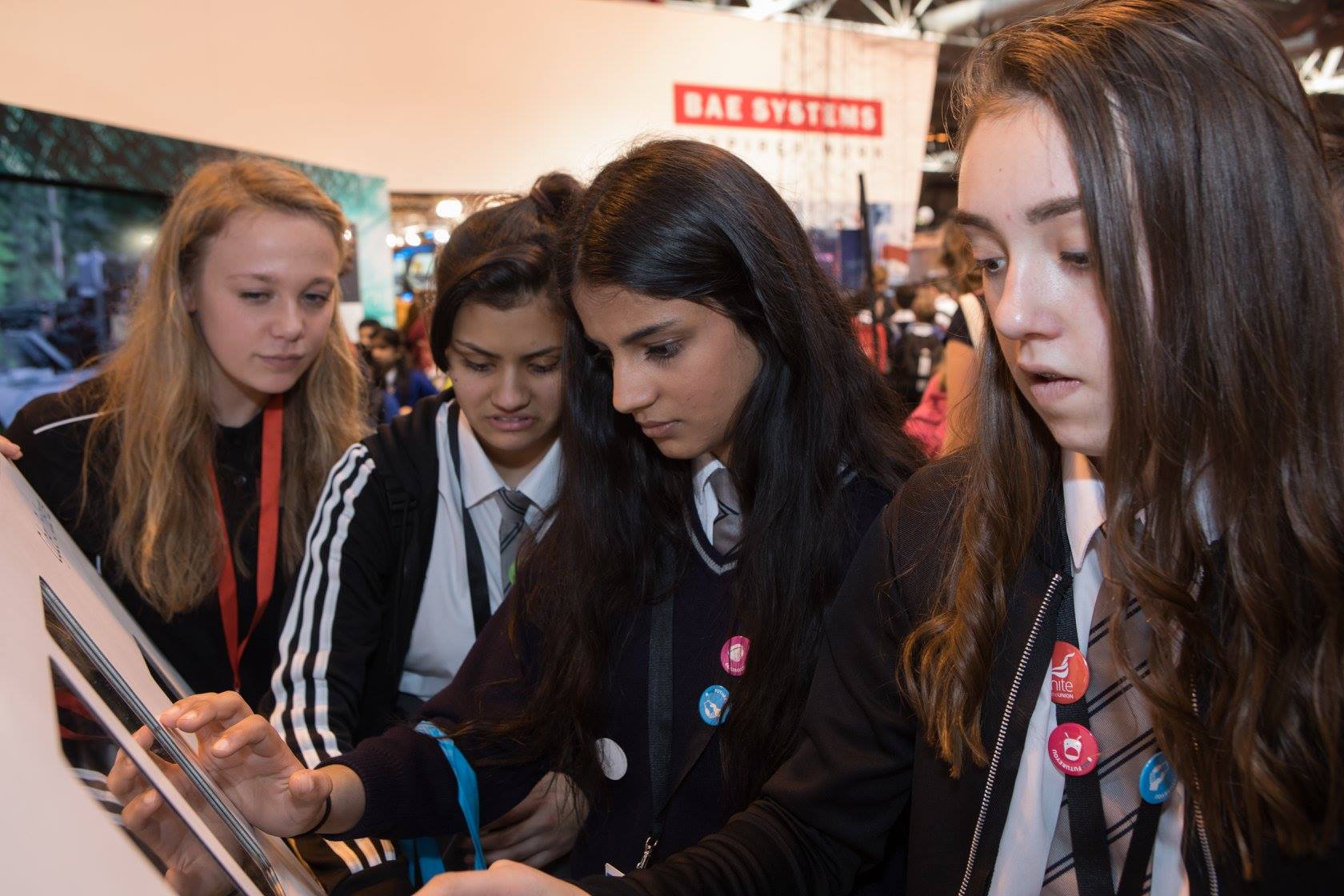 STEM students at BAE Systems trade show