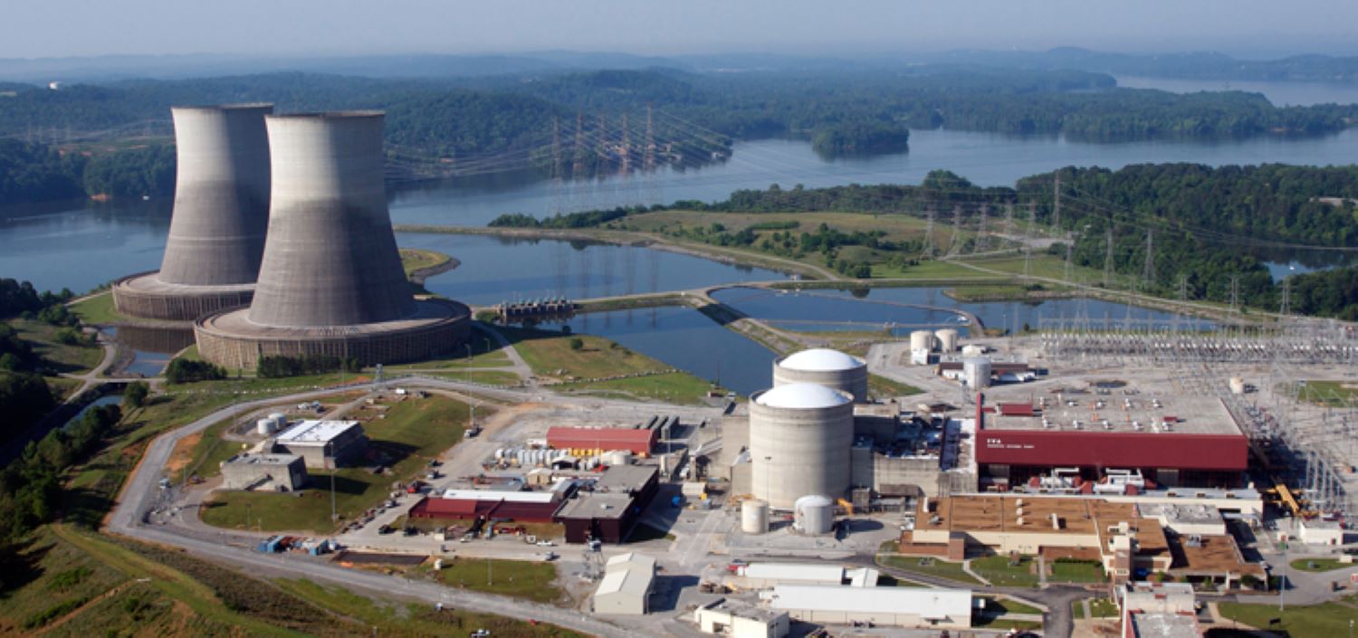 Nuclear power plant near a river