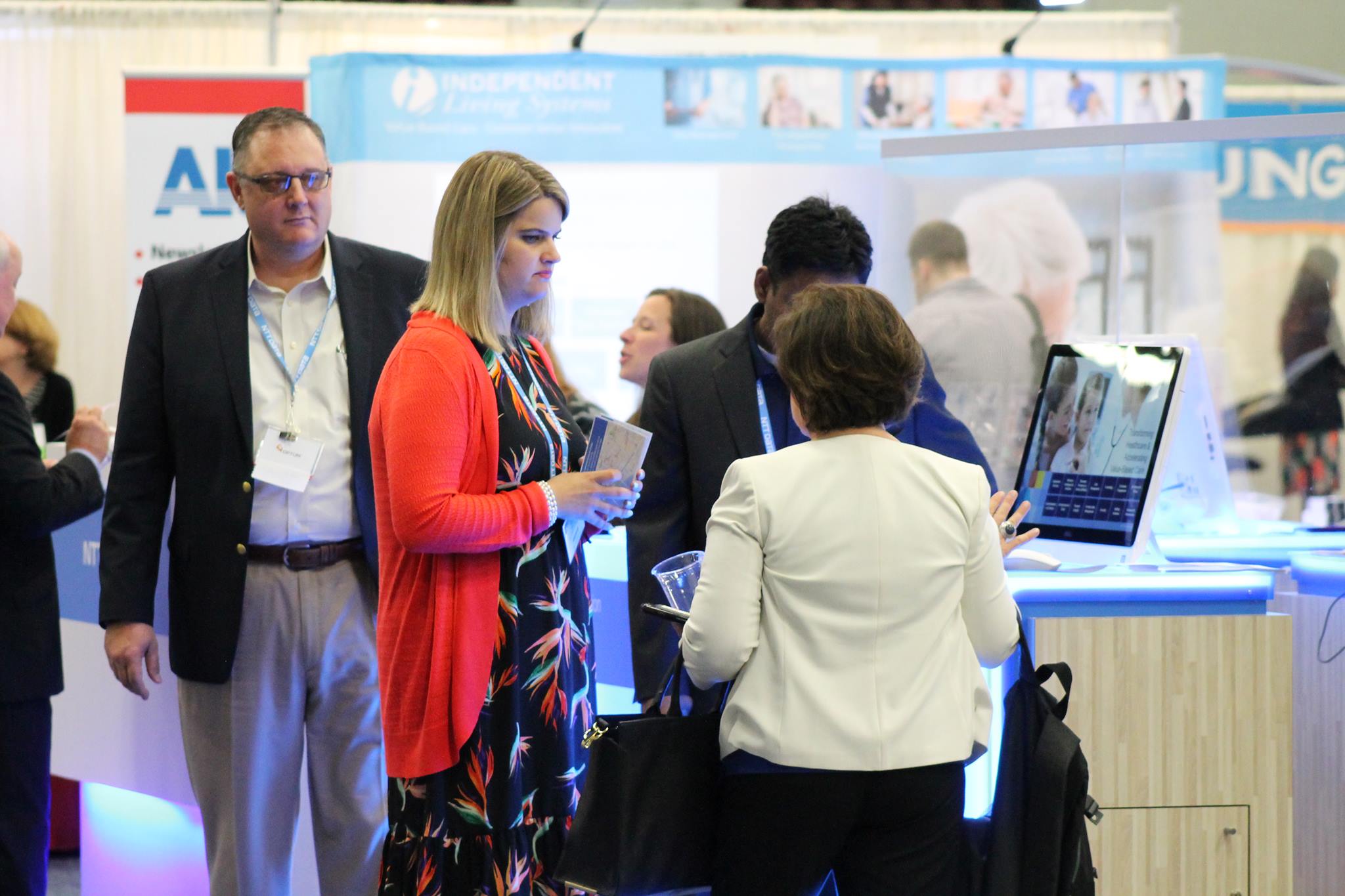 healthcare vendors at a trade show