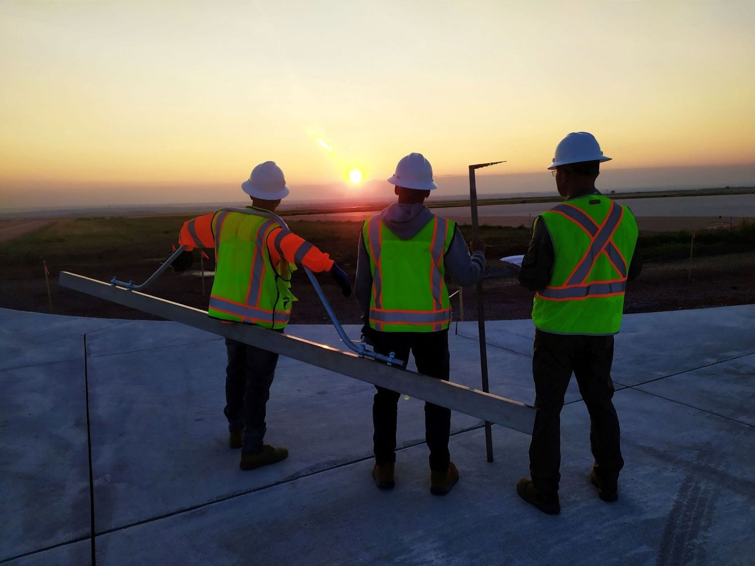 construction engineers are at the site