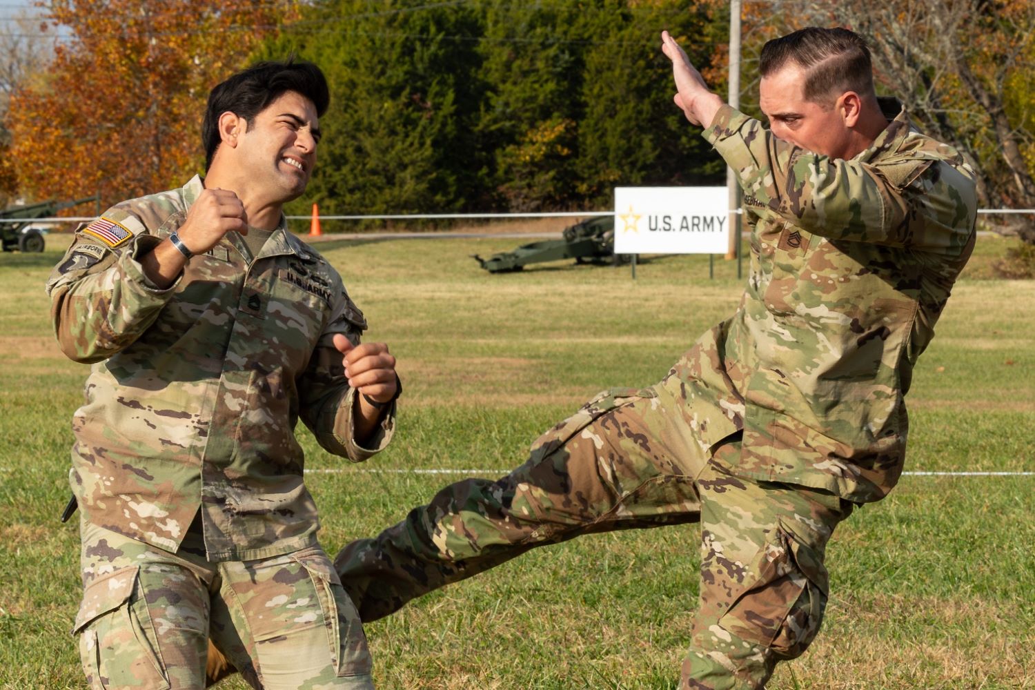 4th Ranger Training Battalion from Fort Moore demonstrate a variety of hand-to-hand combat techniques