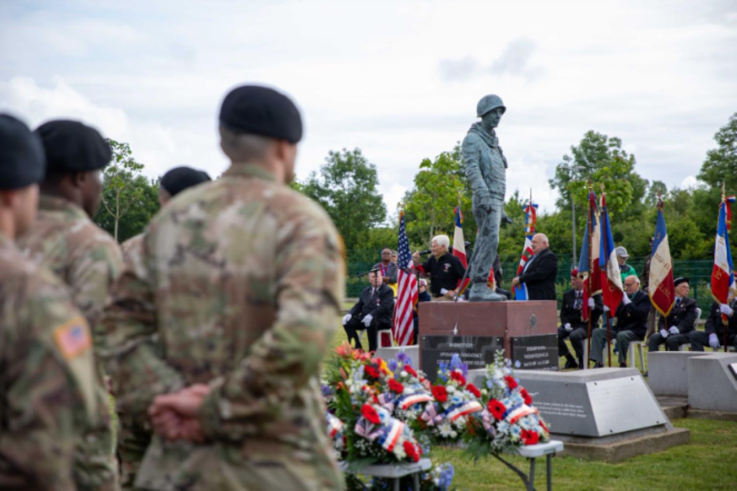 U.S. Army soldiers from the 4th Infantry Division gather for the General Roosevelt Ceremony.