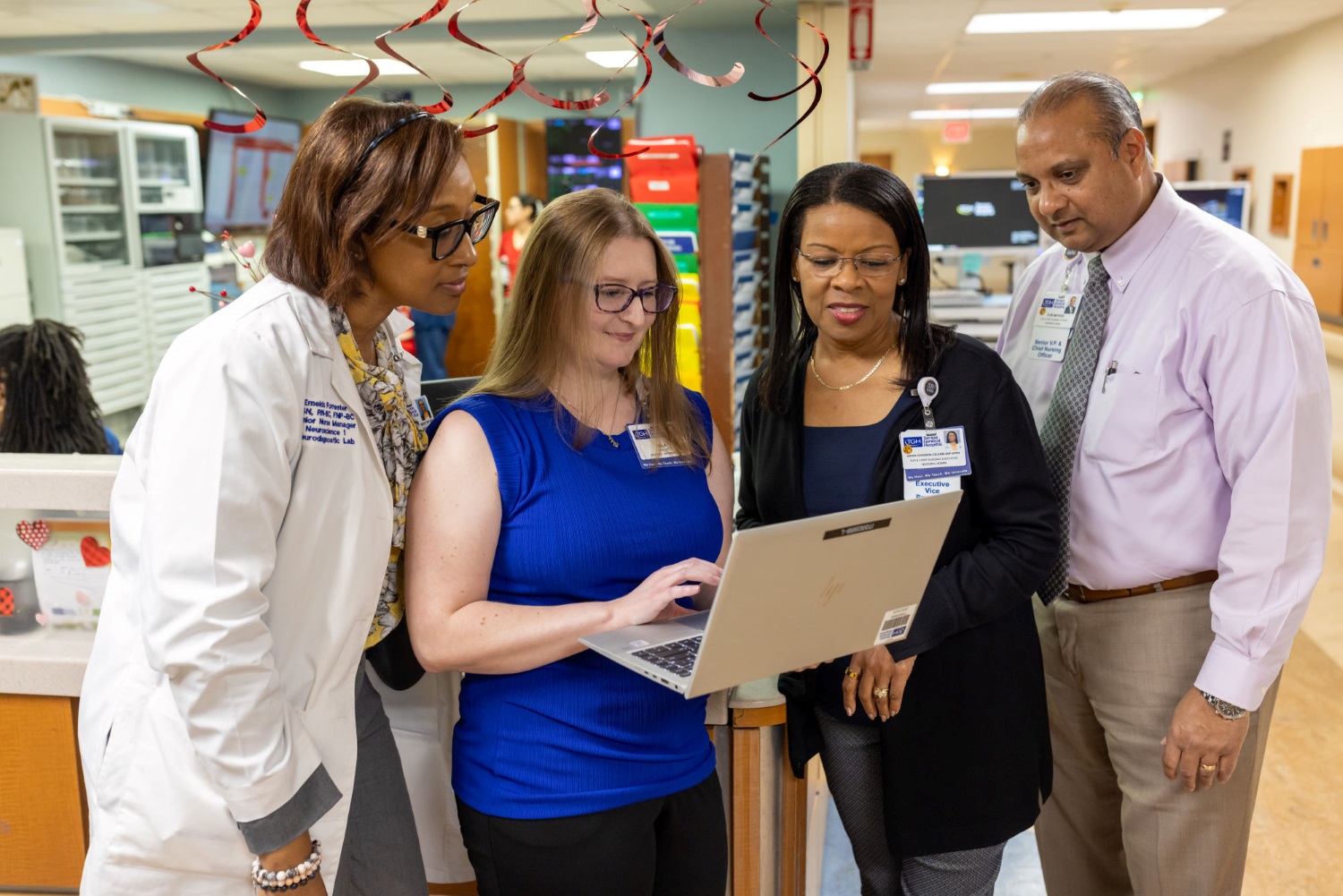 doctors examine a case