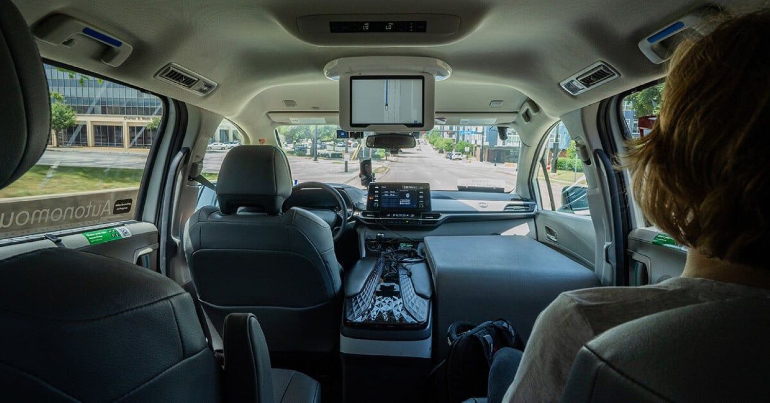 Inside May Mobility Sienna minivans